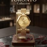 TORONTO Model 9487 Luxury Hexagonal Series – Royal All-Gold Minimalist Watch with Champagne Sunray Dial & Mesh Strap